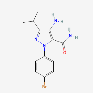4-Amino-2-(4-bromophenyl)-5-propan-2-ylpyrazole-3-carboxamide