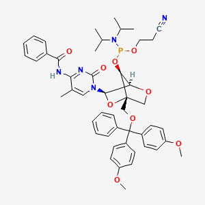 molecular formula C48H54N5O9P B8258470 N-Benzoyl-1-[2-O,4-C-methylene-5-O-(4,4'-dimethoxytrityl)-3-O-[(2-cyanoethoxy)(diisopropylamino)phosphino]-beta-D-ribofuranosyl]-5-methylcytosine CAS No. 206055-82-5