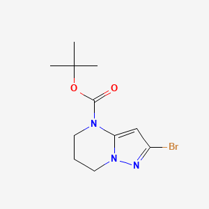 molecular formula C11H16BrN3O2 B8258477 tert-Butyl 2-bromo-6,7-dihydropyrazolo[1,5-a]pyrimidine-4(5H)-carboxylate 
