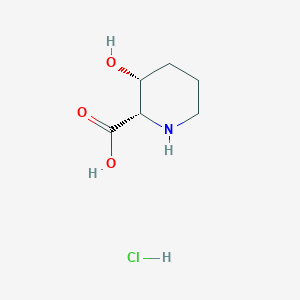 molecular formula C6H12ClNO3 B8258481 (2S,3R)-3-hydroxypiperidine-2-carboxylic Acid Hydrochloride 