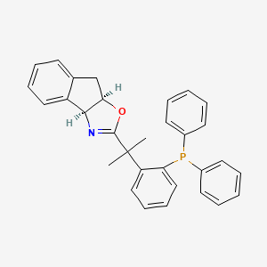 molecular formula C31H28NOP B8258512 (3aS,8aR)-2-(2-(2-(Diphenylphosphino)phenyl)propan-2-yl)-8,8a-dihydro-3aH-indeno[1,2-d]oxazole 