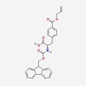 molecular formula C28H25NO6 B8258572 (S)-2-((((9H-Fluoren-9-yl)methoxy)carbonyl)amino)-3-(4-((allyloxy)carbonyl)phenyl)propanoic acid 