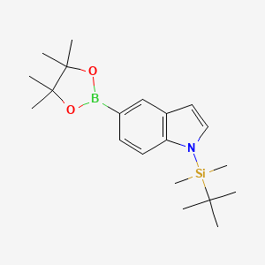 molecular formula C20H32BNO2Si B8258594 1-(Tert-butyldimethylsilyl)-5-(4,4,5,5-tetramethyl-1,3,2-dioxaborolan-2-YL)-1H-indole 