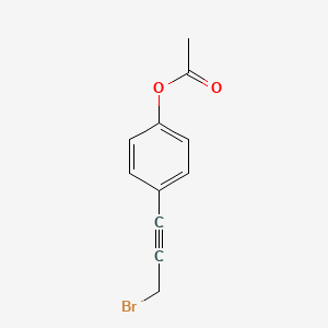 molecular formula C11H9BrO2 B8258607 4-(3-Bromoprop-1-yn-1-yl)phenyl acetate 