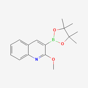 molecular formula C16H20BNO3 B8258665 2-Methoxy-3-(4,4,5,5-tetramethyl-1,3,2-dioxaborolan-2-yl)quinoline 