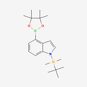 molecular formula C20H32BNO2Si B8258716 1-(tert-Butyldimethylsilyl)-4-(4,4,5,5-tetramethyl-1,3,2-dioxaborolan-2-yl)-1H-indole 
