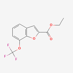 molecular formula C12H9F3O4 B8258748 Ethyl 7-(trifluoromethoxy)-1-benZofuran-2-carboxylate 