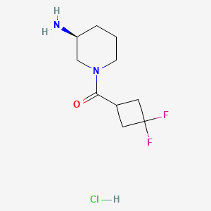 molecular formula C10H17ClF2N2O B8258820 (S)-(3-Aminopiperidin-1-yl)(3,3-difluorocyclobutyl)methanone hydrochloride 