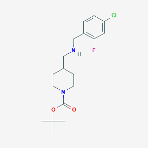 molecular formula C18H26ClFN2O2 B8258827 tert-Butyl 4-(((4-chloro-2-fluorobenzyl)amino)methyl)piperidine-1-carboxylate 