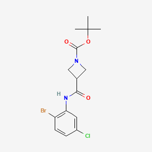 molecular formula C15H18BrClN2O3 B8258845 Tert-butyl 3-((2-bromo-5-chlorophenyl)carbamoyl)azetidine-1-carboxylate 