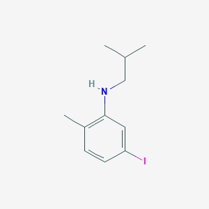 molecular formula C11H16IN B8258871 5-Iodo-N-isobutyl-2-methylaniline 