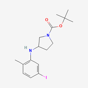 molecular formula C16H23IN2O2 B8258888 tert-Butyl 3-((5-iodo-2-methylphenyl)amino)pyrrolidine-1-carboxylate 