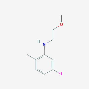 molecular formula C10H14INO B8258896 5-Iodo-N-(2-methoxyethyl)-2-methylaniline 