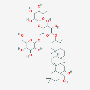 2-[4,5-Dihydroxy-6-[[8-hydroxy-8a-(hydroxymethyl)-4,4,6a,6b,11,11,14b-heptamethyl-1,2,3,4a,5,6,7,8,9,10,12,12a,14,14a-tetradecahydropicen-3-yl]oxy]-2-[[3,4,5-trihydroxy-6-(hydroxymethyl)oxan-2-yl]oxymethyl]oxan-3-yl]oxy-6-methyloxane-3,4,5-triol