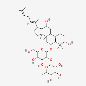2-[2-[[3,12-dihydroxy-4,4,8,10,14-pentamethyl-17-[(2E)-6-methylhepta-2,5-dien-2-yl]-2,3,5,6,7,9,11,12,13,15,16,17-dodecahydro-1H-cyclopenta[a]phenanthren-6-yl]oxy]-4,5-dihydroxy-6-(hydroxymethyl)oxan-3-yl]oxy-6-methyloxane-3,4,5-triol