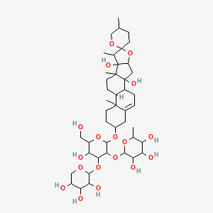 molecular formula C44H70O18 B8259010 Ophiogenin-3-O-alpha-L-rhaMnopyranosyl(1-->2)[beta-D-xylopyranosyl(1-->3)]-beta-D-glucopyranoside 