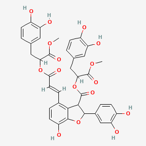 [3-(3,4-dihydroxyphenyl)-1-methoxy-1-oxopropan-2-yl] 2-(3,4-dihydroxyphenyl)-4-[(E)-3-[3-(3,4-dihydroxyphenyl)-1-methoxy-1-oxopropan-2-yl]oxy-3-oxoprop-1-enyl]-7-hydroxy-2,3-dihydro-1-benzofuran-3-carboxylate