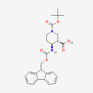 molecular formula C26H30N2O6 B8259042 (3S,4S)-4-((((9H-fluoren-9-yl)methoxy)carbonyl)amino)-1-(tert-butoxycarbonyl)piperidine-3-carboxylic acid 