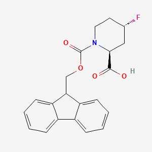 molecular formula C21H20FNO4 B8259048 (2S,4S)-1-(((9H-fluoren-9-yl)methoxy)carbonyl)-4-fluoropiperidine-2-carboxylic acid 