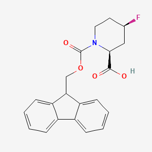 molecular formula C21H20FNO4 B8259055 (2S,4R)-1-(((9H-fluoren-9-yl)methoxy)carbonyl)-4-fluoropiperidine-2-carboxylic acid 