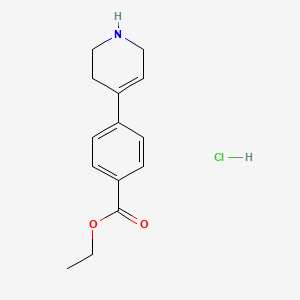 molecular formula C14H18ClNO2 B8259059 Ethyl 4-(1,2,3,6-tetrahydropyridin-4-yl)benzoate hydrochloride 