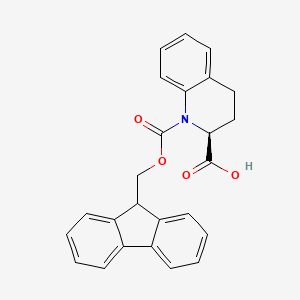 molecular formula C25H21NO4 B8259067 (S)-1-(((9H-fluoren-9-yl)methoxy)carbonyl)-1,2,3,4-tetrahydroquinoline-2-carboxylic acid 