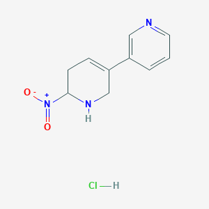 molecular formula C10H12ClN3O2 B8259157 6-Nitro-1,2,5,6-tetrahydro-3,3-bipyridine hydrochloride 