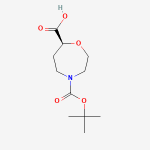 molecular formula C11H19NO5 B8259159 (S)-4-(tert-butoxycarbonyl)-1,4-oxazepane-7-carboxylic acid 