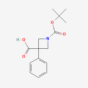 molecular formula C15H19NO4 B8259167 1-(tert-Butoxycarbonyl)-3-phenylazetidine-3-carboxylic acid 