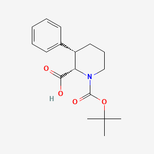 molecular formula C17H23NO4 B8259191 (2S,3S)-1-(tert-butoxycarbonyl)-3-phenylpiperidine-2-carboxylic acid 