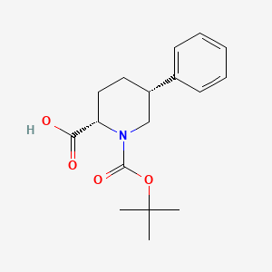 molecular formula C17H23NO4 B8259196 (2S,5R)-1-(tert-butoxycarbonyl)-5-phenylpiperidine-2-carboxylic acid 