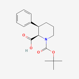 molecular formula C17H23NO4 B8259202 cis-1-(Tert-butoxycarbonyl)-3-phenylpiperidine-2-carboxylic acid 