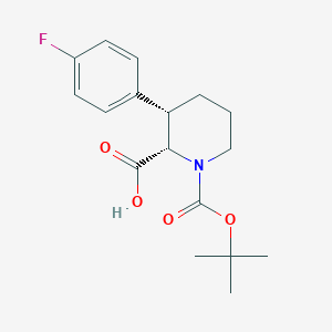 molecular formula C17H22FNO4 B8259207 (2S,3S)-1-(tert-butoxycarbonyl)-3-(4-fluorophenyl)piperidine-2-carboxylic acid 