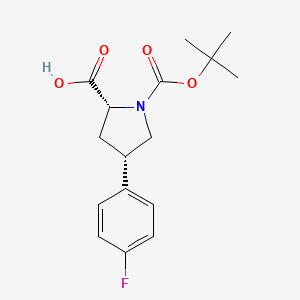 molecular formula C16H20FNO4 B8259215 (2R,4S)-1-(tert-butoxycarbonyl)-4-(4-fluorophenyl)pyrrolidine-2-carboxylic acid 