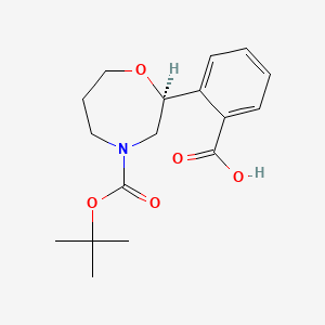 molecular formula C17H23NO5 B8259217 (S)-2-(4-(tert-butoxycarbonyl)-1,4-oxazepan-2-yl)benzoic acid 