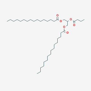 molecular formula C39H74O6 B8259267 Hexadecanoic acid, 1,6-[2-(1-oxobutoxy)-1,3-propanediyl] ester CAS No. 7331-54-6
