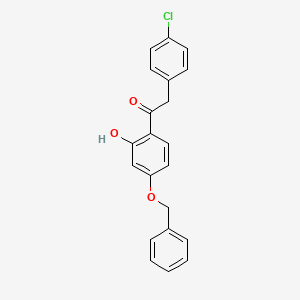 molecular formula C21H17ClO3 B8259281 1-(4-(Benzyloxy)-2-hydroxyphenyl)-2-(4-chlorophenyl)ethanone CAS No. 925007-35-8