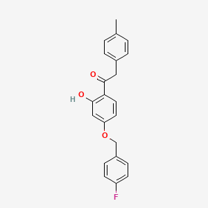molecular formula C22H19FO3 B8259347 1-(4-(4-Fluorobenzyloxy)-2-hydroxyphenyl)-2-p-tolylethanone CAS No. 925007-19-8