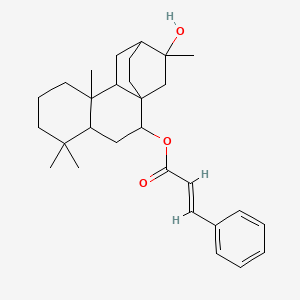molecular formula C29H40O3 B8259425 (13-hydroxy-5,5,9,13-tetramethyl-2-tetracyclo[10.2.2.01,10.04,9]hexadecanyl) (E)-3-phenylprop-2-enoate 