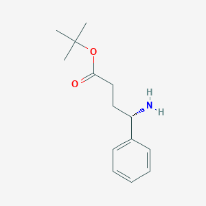molecular formula C14H21NO2 B8259523 tert-butyl (4S)-4-amino-4-phenylbutanoate 