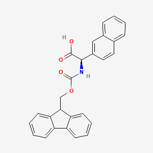 molecular formula C27H21NO4 B8259545 (R)-[(9H-Fluoren-9-ylmethoxycarbonylamino)]-naphthalen-2-YL-acetic acid 