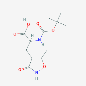 molecular formula C12H18N2O6 B8259580 3-(5-Methyl-3-oxo-1,2-oxazol-4-yl)-2-[(2-methylpropan-2-yl)oxycarbonylamino]propanoic acid 