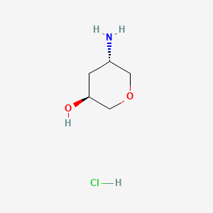 molecular formula C5H12ClNO2 B8259588 trans-5-Aminotetrahydropyran-3-OL hydrochloride 