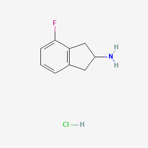 molecular formula C9H11ClFN B8259593 4-fluoro-2,3-dihydro-1H-inden-2-amine;hydrochloride 