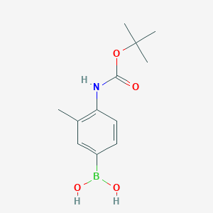 molecular formula C12H18BNO4 B8259611 (4-((tert-Butoxycarbonyl)amino)-3-methylphenyl)boronic acid 