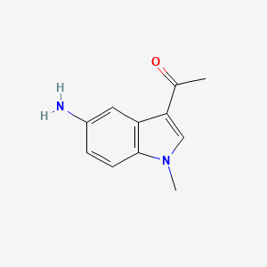 molecular formula C11H12N2O B8259660 1-(5-Amino-1-methyl-3-indolyl)ethanone 