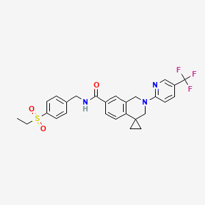 N-[(4-ethylsulfonylphenyl)methyl]-2-[5-(trifluoromethyl)pyridin-2-yl]spiro[1,3-dihydroisoquinoline-4,1'-cyclopropane]-7-carboxamide