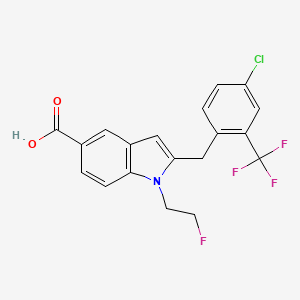 2-[[4-Chloro-2-(trifluoromethyl)phenyl]methyl]-1-(2-fluoroethyl)indole-5-carboxylic acid