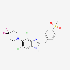 4,6-dichloro-5-(4,4-difluoropiperidin-1-yl)-2-[(4-ethylsulfonylphenyl)methyl]-1H-benzimidazole