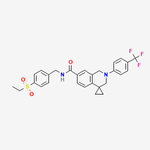 N-[(4-ethylsulfonylphenyl)methyl]-2-[4-(trifluoromethyl)phenyl]spiro[1,3-dihydroisoquinoline-4,1'-cyclopropane]-7-carboxamide